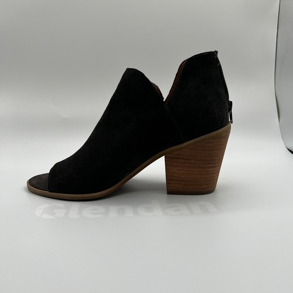 Susina Women’s Carina Lea Olive Suede Open Toe Heel Booties - Size 10 - Picture 4 of 11